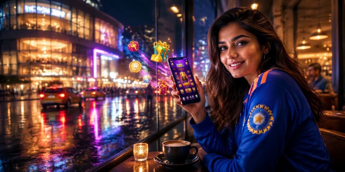 Colorful neon signage for cricket betting in India
